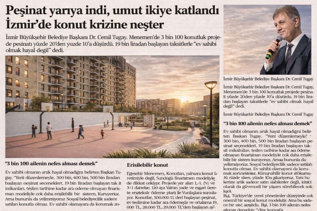 Peşinat yarıya indi, umut ikiye katlandı İzmir’de konut krizine neşter