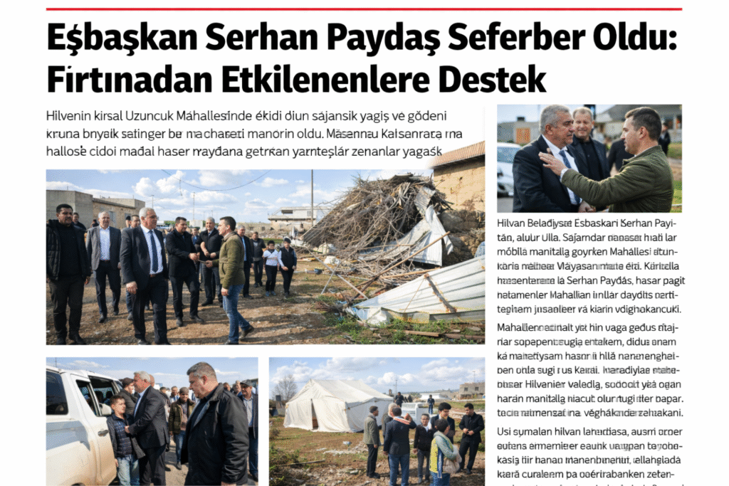 Eşbaşkan Serhan Paydaş Seferber Oldu: Fırtınadan Etkilenenlere Destek