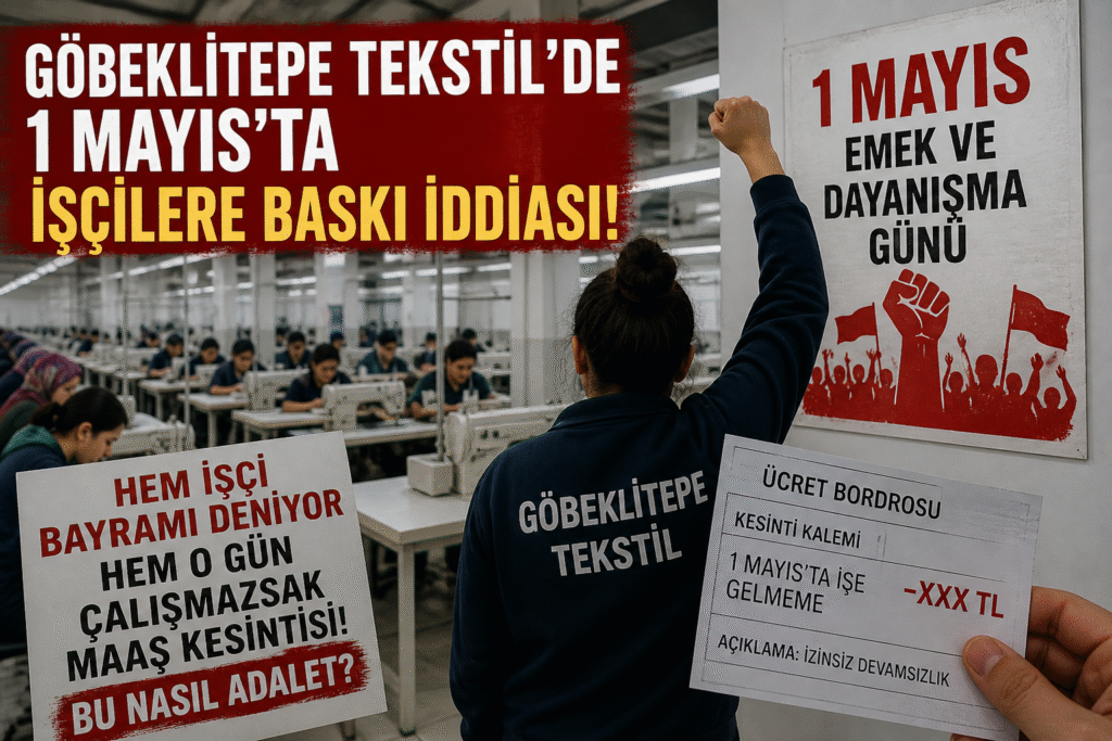 Göbeklitepe Tekstil’de 1 Mayıs’ta İşçilere Baskı İddiası