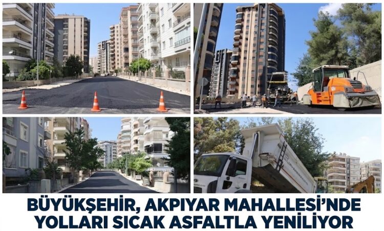 BÜYÜKŞEHİR, AKPIYAR MAHALLESİ’NDE YOLLARI SICAK ASFALTLA YENİLİYOR