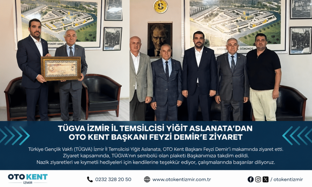 TÜGVA İZMİR İL TEMSİLCİSİ YİĞİT ASLANATA’DAN OTO KENT BAŞKANI FEYZİ DEMİR’E ZİYARET