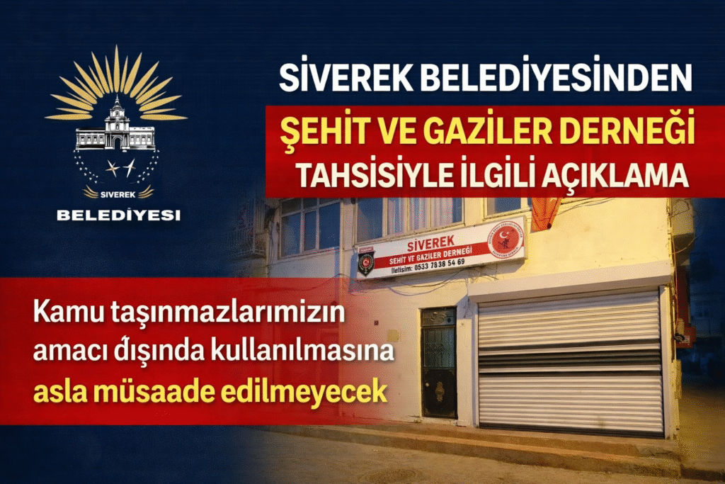Siverek Belediyesinden Şehit ve Gaziler Derneği Tahsisiyle İlgili Açıklama